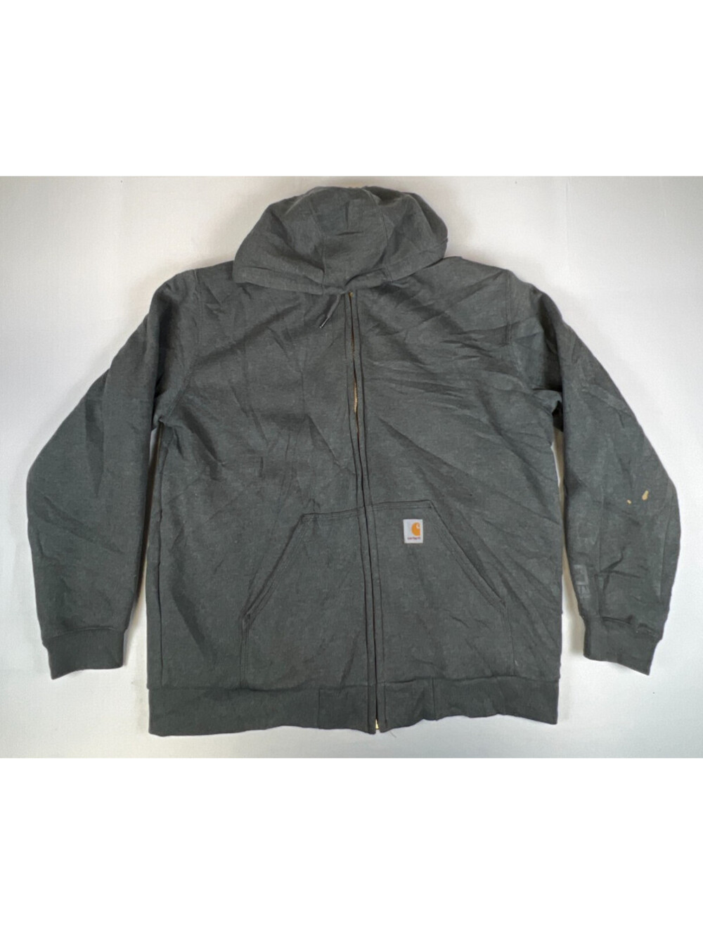 Carhartt Men's L Charcoal Gray Full Zip Hooded Sweatshirt Jacket